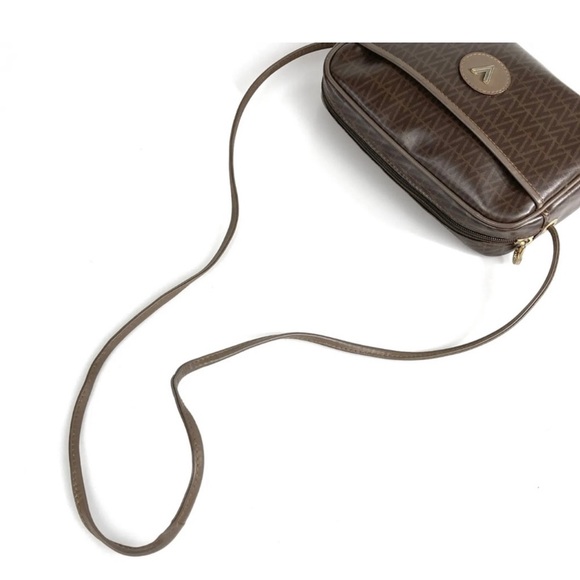 MARIO VALENTINO Vintage Authentic Brown PVC Leather Small Crossbody Bag - Picture 7 of 10